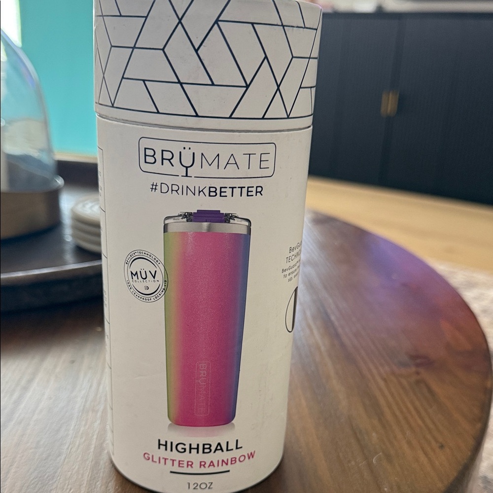 BrüMate Highball Glitter Rainbow 12oz Tumbler